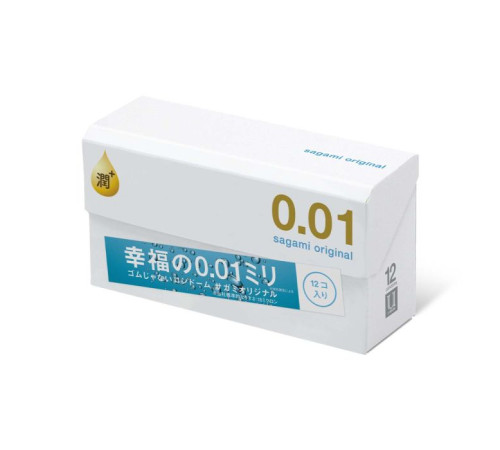 Увлажнённые презервативы Sagami Original 0.01 Extra Lub - 12 шт.
