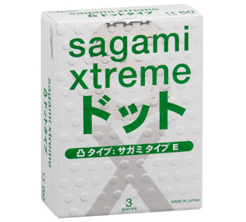 Презервативы Sagami Xtreme Type-E с точками - 3 шт.