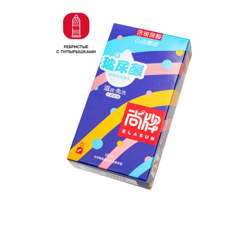 Презервативы с точками и ребрами Elasun Ribbed and Dotted - 10 шт.