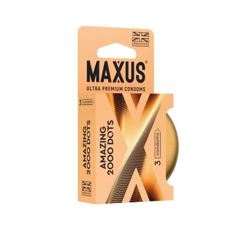Точечные презервативы MAXUS 2000 Amazing Dots с железным кейсом - 3 шт.