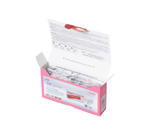 Презервативы Sagami Xtreme Strawberry c ароматом клубники - 10 шт.