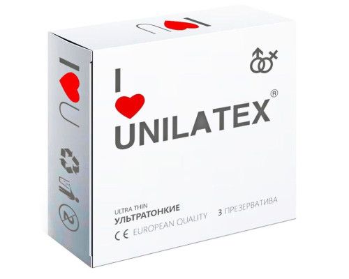Заказать Ультратонкие презервативы Unilatex Ultra Thin - 3 шт.