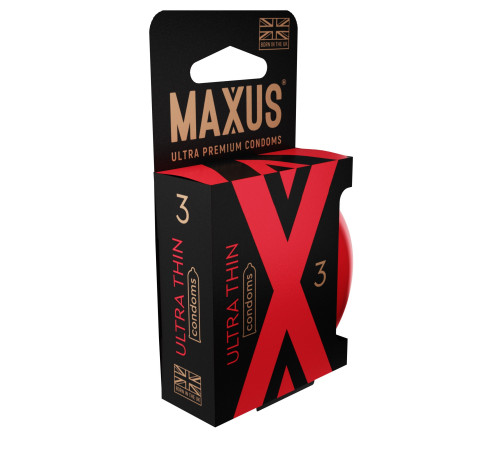 Ультратонкие презервативы в железном кейсе MAXUS Ultra Thin - 3 шт.