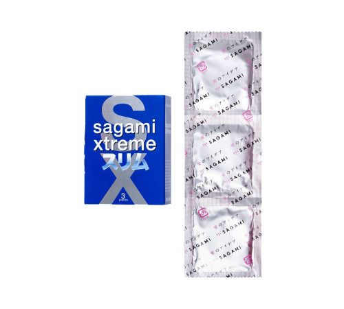 Розовые презервативы Sagami Xtreme Feel Fit 3D - 3 шт.