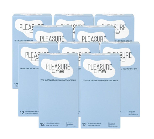 Набор из 10 упаковок ультратонких презервативов Pleasure Lab (по 12 шт.)