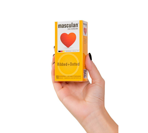 Презервативы с колечками и пупырышками Masculan Ribbed+Dotted - 10 шт.