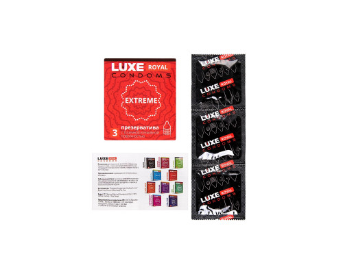 Заказать Текстурированные презервативы LUXE Royal Extreme - 3 шт. Заказать Текстурированные презервативы LUXE Royal Extreme - 3 шт.