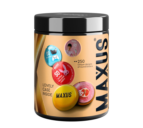 Точечные презервативы MAXUS 2000 Amazing Dots с железным кейсом - 12 шт.