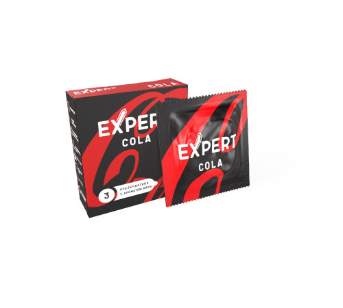 Презервативы с ароматом колы Expert Cola - 3 шт.