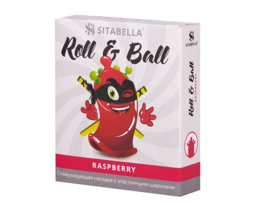 Заказать Стимулирующий презерватив-насадка Roll   Ball Raspberry