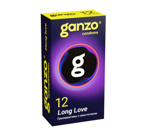 Презервативы с анестетиком для продления удовольствия Ganzo Long Love - 12 шт.