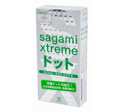 Презервативы Sagami Xtreme Type-E с точками - 10 шт.