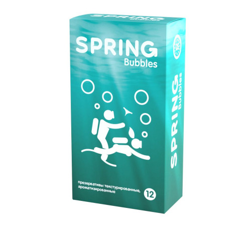 Презервативы SPRING BUBBLES с пупырышками - 12 шт. Презервативы SPRING BUBBLES с пупырышками - 12 шт.