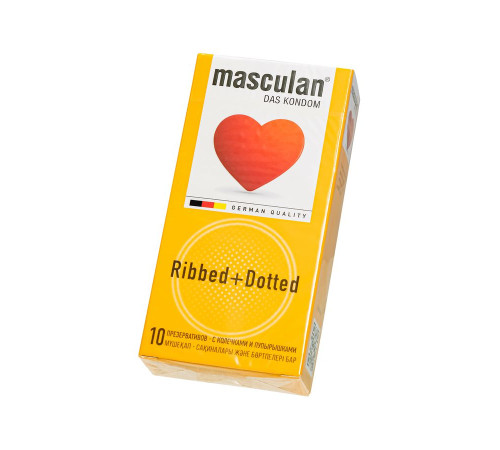 Презервативы с колечками и пупырышками Masculan Ribbed+Dotted - 10 шт.