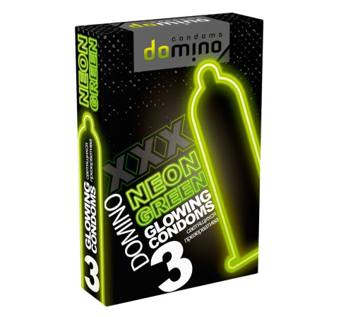 Презервативы DOMINO Neon Green со светящимся в темноте кончиком - 3 шт. Презервативы DOMINO Neon Green со светящимся в темноте кончиком - 3 шт.