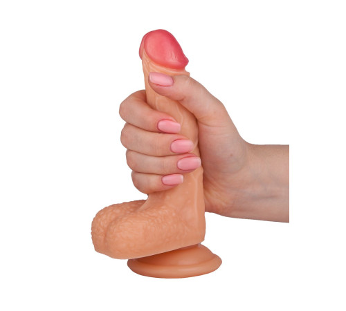 Телесный фаллоимитатор на присоске Brave - 17,5 см.
