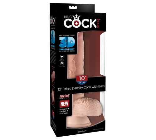 Телесный фаллоимитатор на присоске 10 Triple Density Cock with Balls - 26,7 см. Телесный фаллоимитатор на присоске 10 Triple Density Cock with Balls - 26,7 см.
