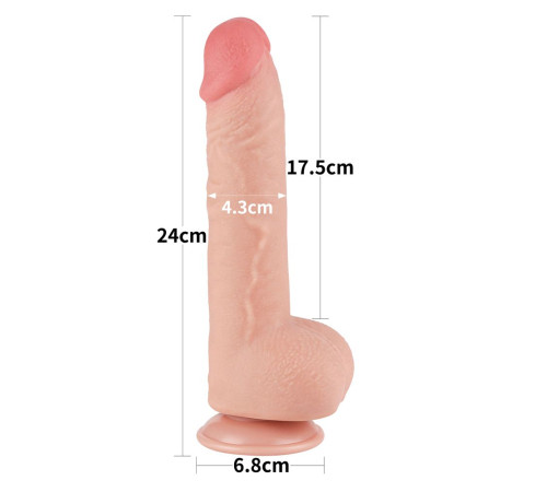 Телесный фаллоимитатор 9.5 Sliding Skin Dual Layer Dong - 24 см. Телесный фаллоимитатор 9.5 Sliding Skin Dual Layer Dong - 24 см.