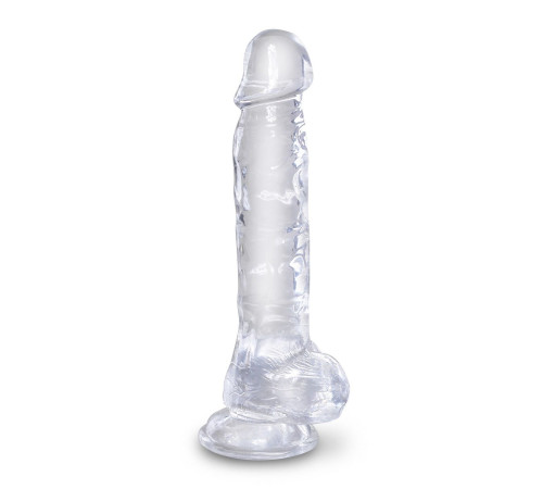 Прозрачный фаллоимитатор 8  Cock with Balls - 22,2 см.