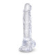 Заказать Прозрачный фаллоимитатор 8 Cock with Balls - 22,2 см.