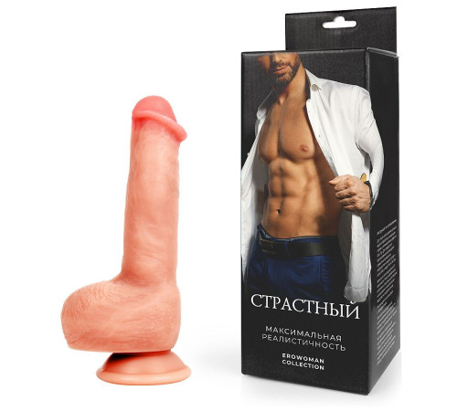 Телесный фаллоимитатор на присоске  Страстный