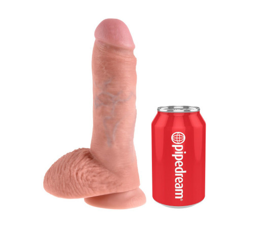 Телесный фаллоимитатор 8  Cock with Balls - 21,3 см.