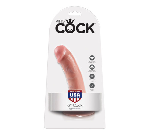 Телесный фаллоимитатор 6 Cock на присоске - 15,2 см. Телесный фаллоимитатор 6 Cock на присоске - 15,2 см.