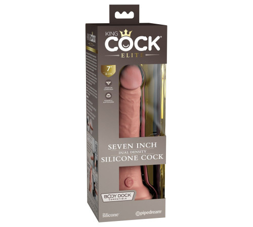 Телесный фаллоимитатор 7  Silicone Dual Density Cock - 21 см.
