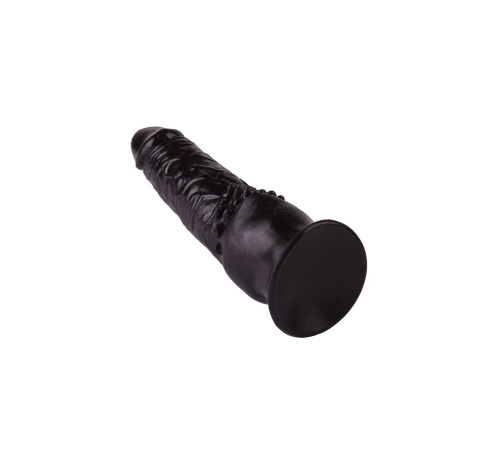 Чёрный фаллоимитатор с клиторальными шипами - 17,8 см.