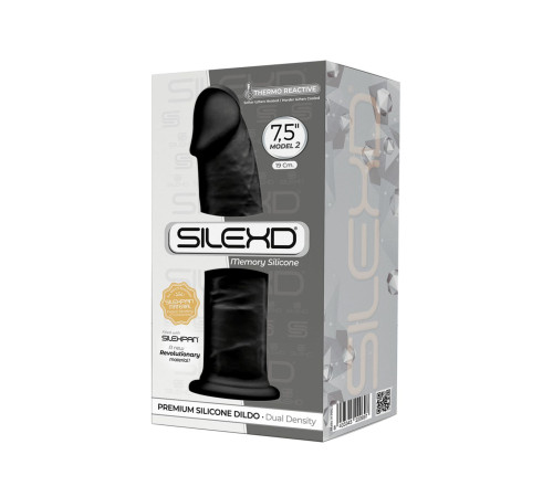 Черный фаллоимитатор SILEXD Model 2 - 19 см.