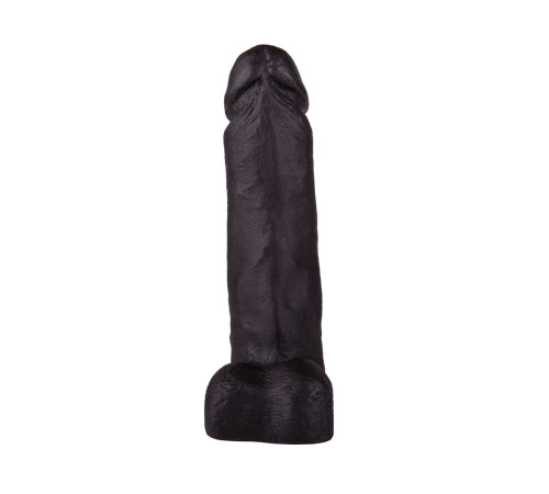 Чёрный дилдо на присоске - 19 см.