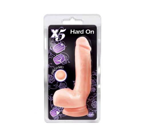 Реалистичный фаллоимитатор с присоской X5 HARD ON BEIGE - 22,2 см.