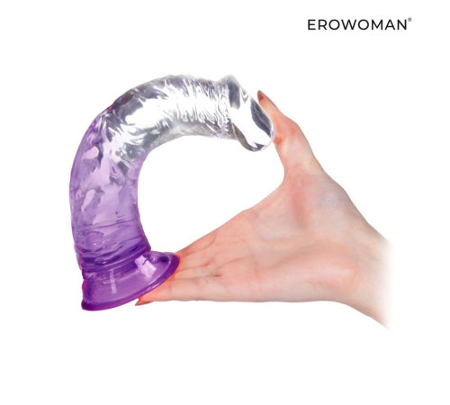 Фиолетовый гибкий фаллоимитатор - 18,5 см.