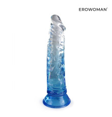 Синий гибкий фаллоимитатор - 20,5 см.