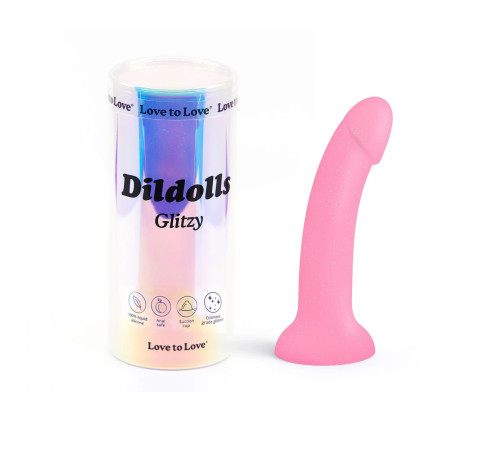 Фаллоимитатор из жидкого силикона Dildolls Glitzy - 17,6 см.