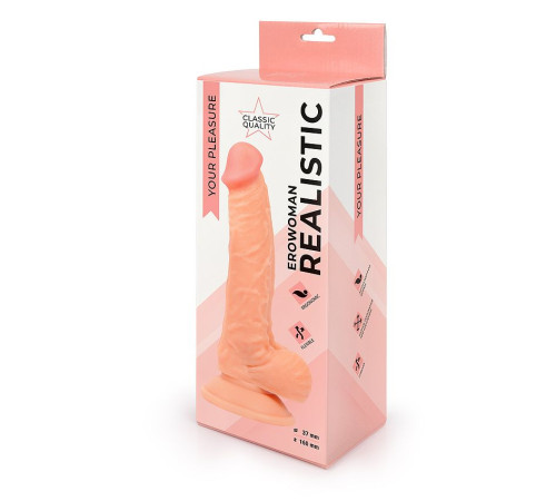 Реалистичный телесный фаллоимитатор Erowoman на присоске