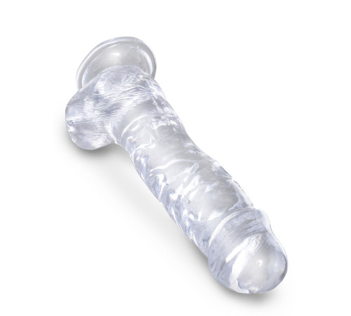 Прозрачный фаллоимитатор 8  Cock with Balls - 22,2 см.