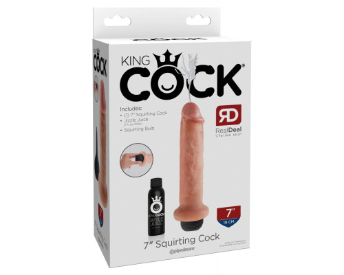 Заказать Фаллоимитатор с имитацией семяизвержения 7  Squirting Cock - 21,6 см.