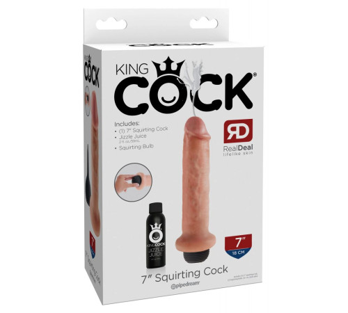 Фаллоимитатор с имитацией семяизвержения 7  Squirting Cock - 21,6 см.