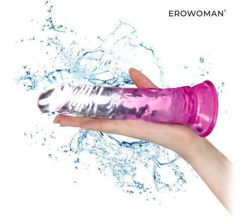 Розовый гибкий фаллоимитатор - 20,5 см.