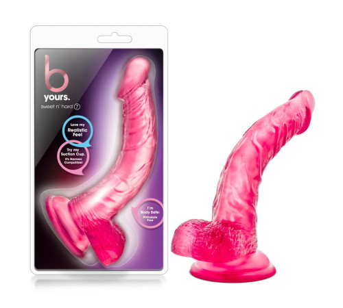 Розовый фаллоимитатор Sweet n Hard 7- 21,59 см.