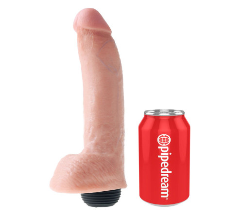 Телесный фаллоимитатор с эффектом семяизвержения Squirting Cock with Balls - 22,9 см.