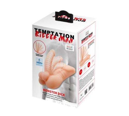 Телесный мини-торс с фаллосом Monster Dick
