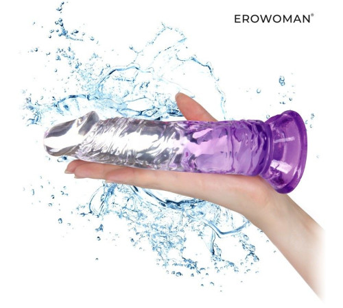 Фиолетовый гибкий фаллоимитатор - 18,5 см.