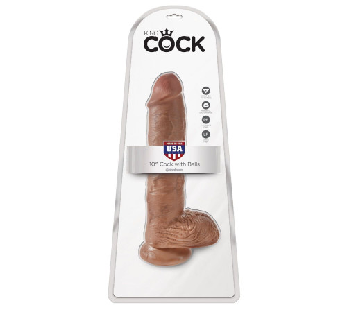 Фаллоимитатор-мулат с мошонкой 10 Cock with Balls на присоске - 25,4 см. Фаллоимитатор-мулат с мошонкой 10 Cock with Balls на присоске - 25,4 см.