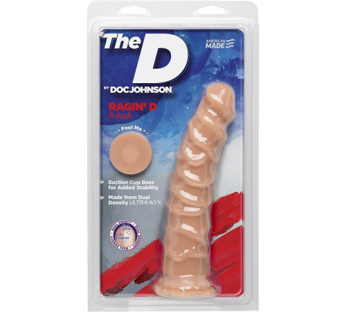 Телесный фаллоимитатор на присоске The D™ Ragin’ D 8  Vanilla - 20,32 см.