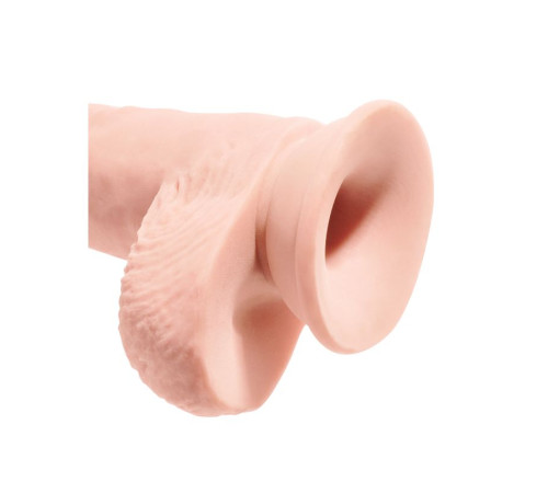 Телесный фаллоимитатор на присоске 10  Triple Density Fat Cock with Balls - 27,9 см.