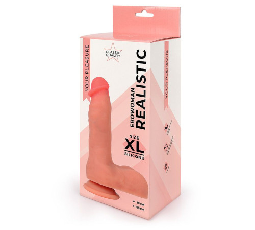 Телесный фаллоимитатор на присоске Erowoman Realistic