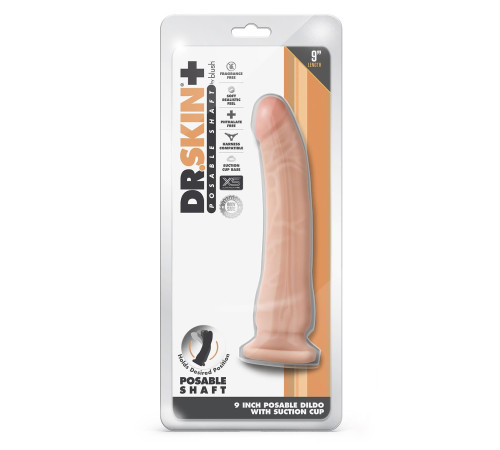 Телесный фаллоимитатор на присоске 9-Inch Posable Dildo - 22,8 см.
