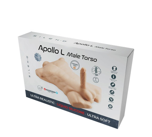 Карамельный мужской торс с фаллоимитатором SILEXD Apollo L 7